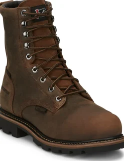 Justin Boots Pulley 8" Waterproof Comp Toe Hickory Online