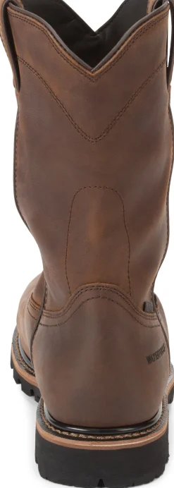 Justin Boots Pulley 10" Waterproof Comp Toe Brown Hot