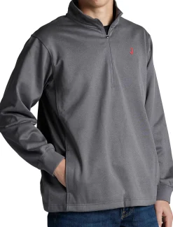 Justin Boots Quarter Zip Fleece Pullover Heather Charcoal Discount