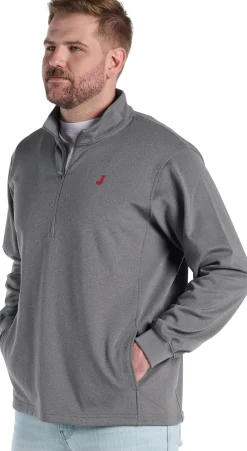Justin Boots Quarter Zip Fleece Pullover Heather Charcoal Discount