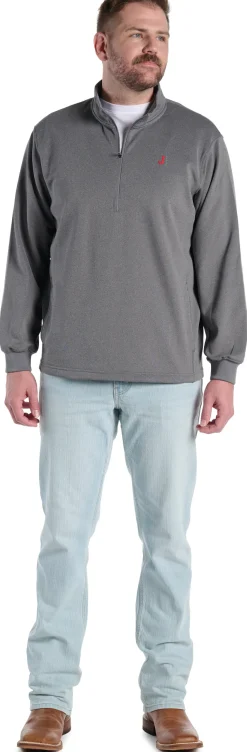 Justin Boots Quarter Zip Fleece Pullover Heather Charcoal Discount
