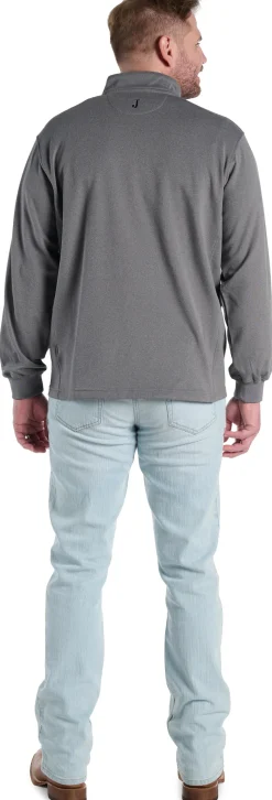 Justin Boots Quarter Zip Fleece Pullover Heather Charcoal Discount
