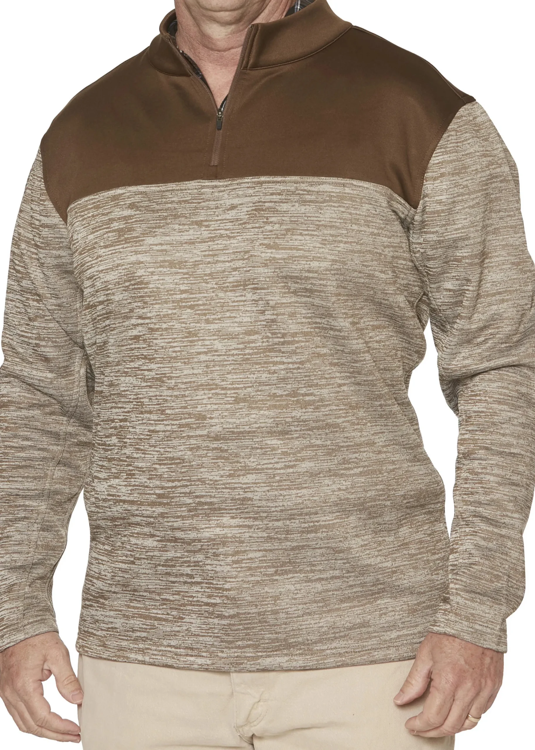 Justin Boots Q-Zip Pullover Khaki/Brown Outlet