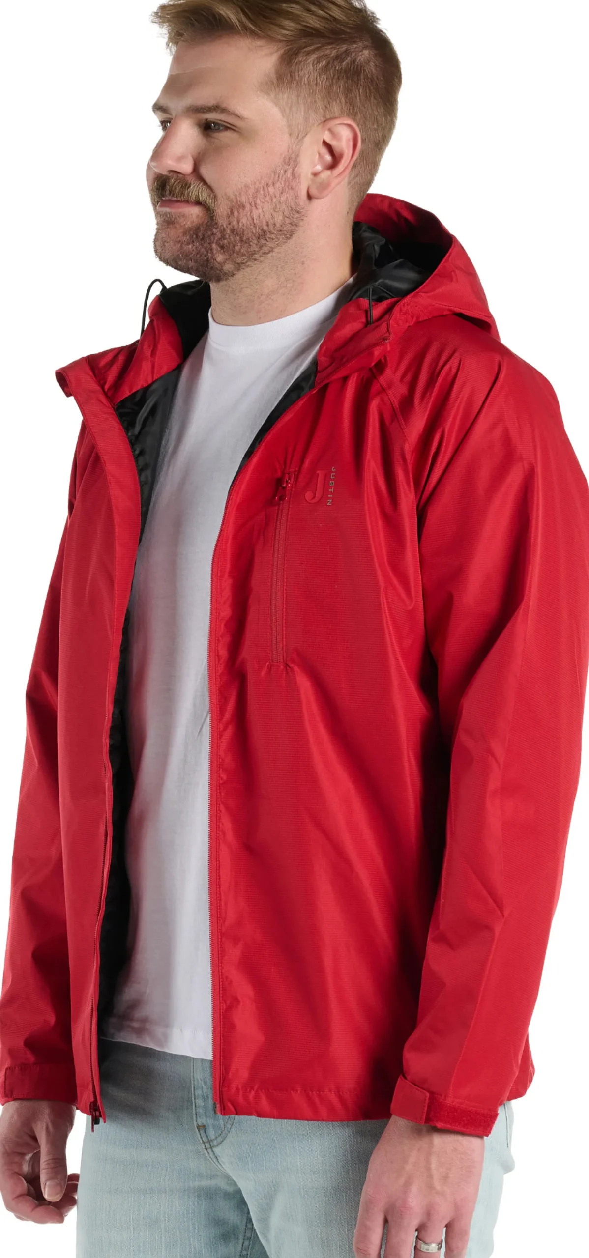 Justin Boots Rain Jacket Red Best