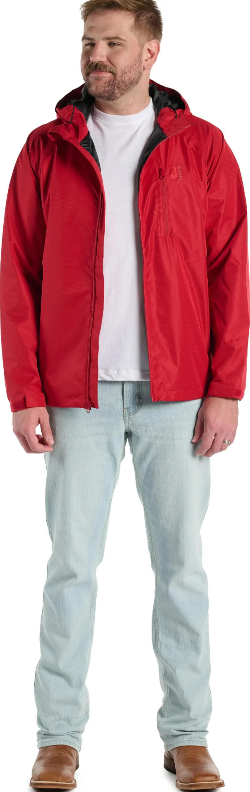Justin Boots Rain Jacket Red Best