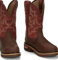 Justin Boots Resistor 11" Waterproof Nano Comp Toe Whiskey New