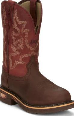 Justin Boots Resistor 11" Waterproof Nano Comp Toe Whiskey New