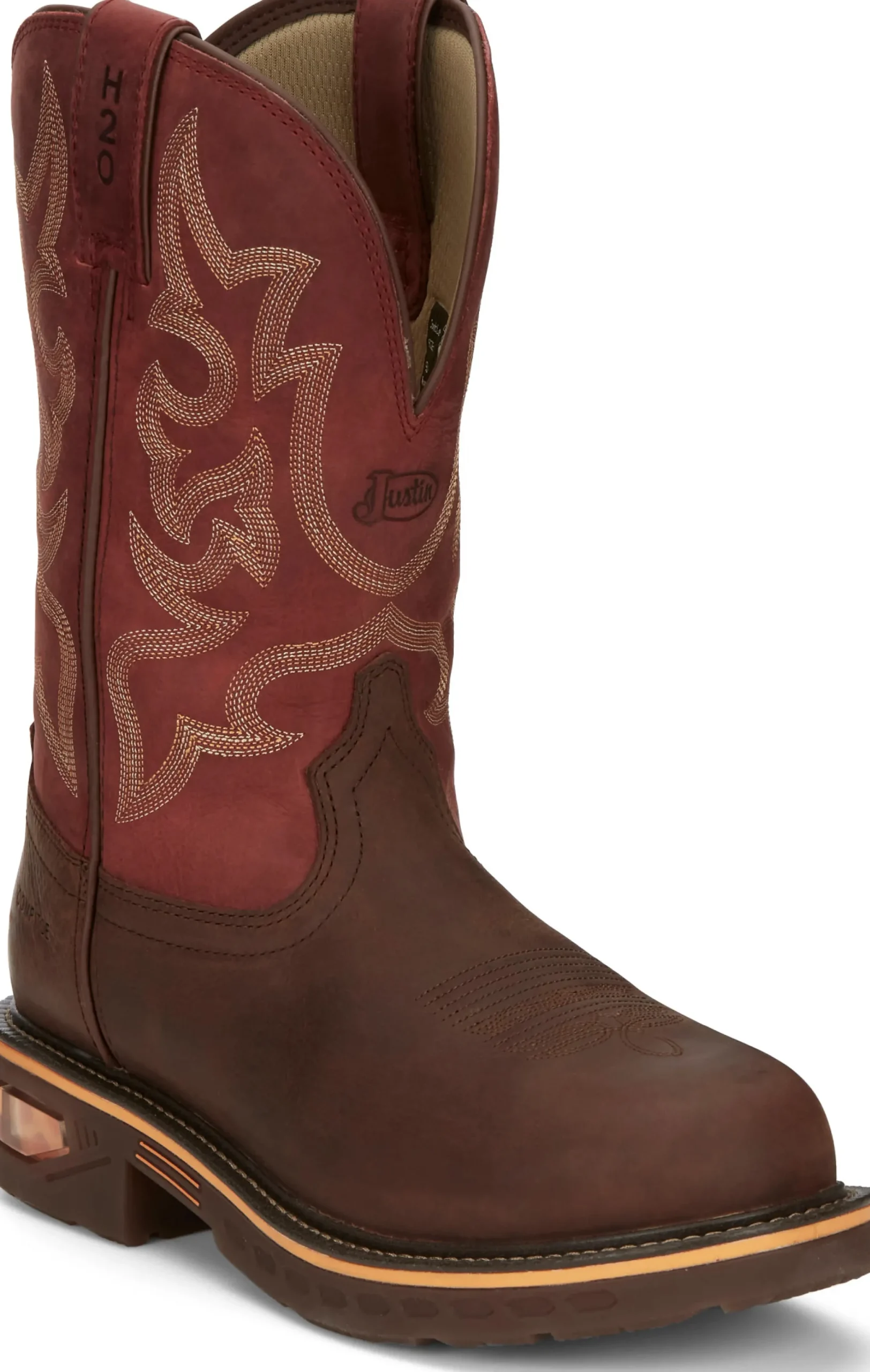 Justin Boots Resistor 11" Waterproof Nano Comp Toe Whiskey New
