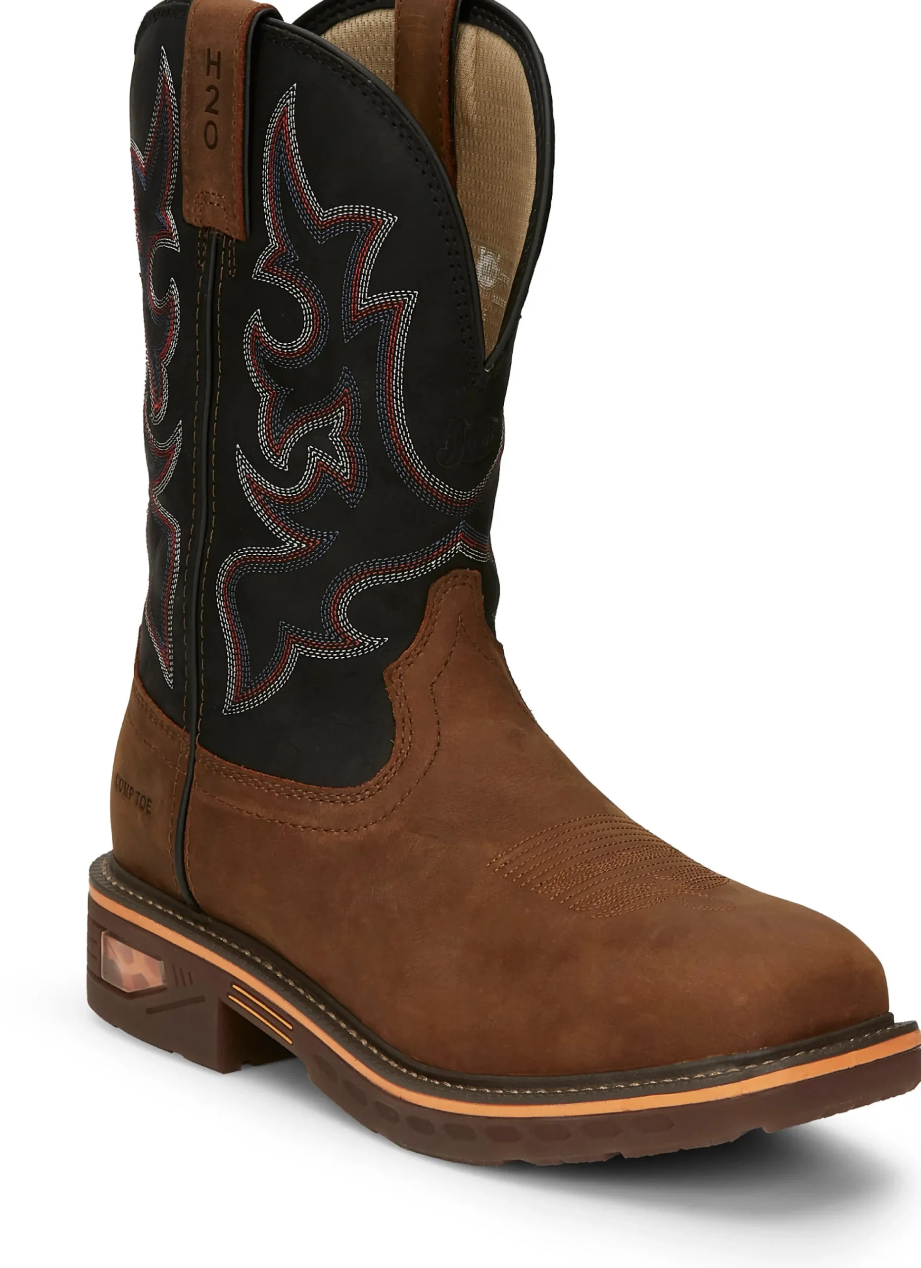 Justin Boots Resistor 11" Waterproof Nano Comp Toe Rustic Outlet