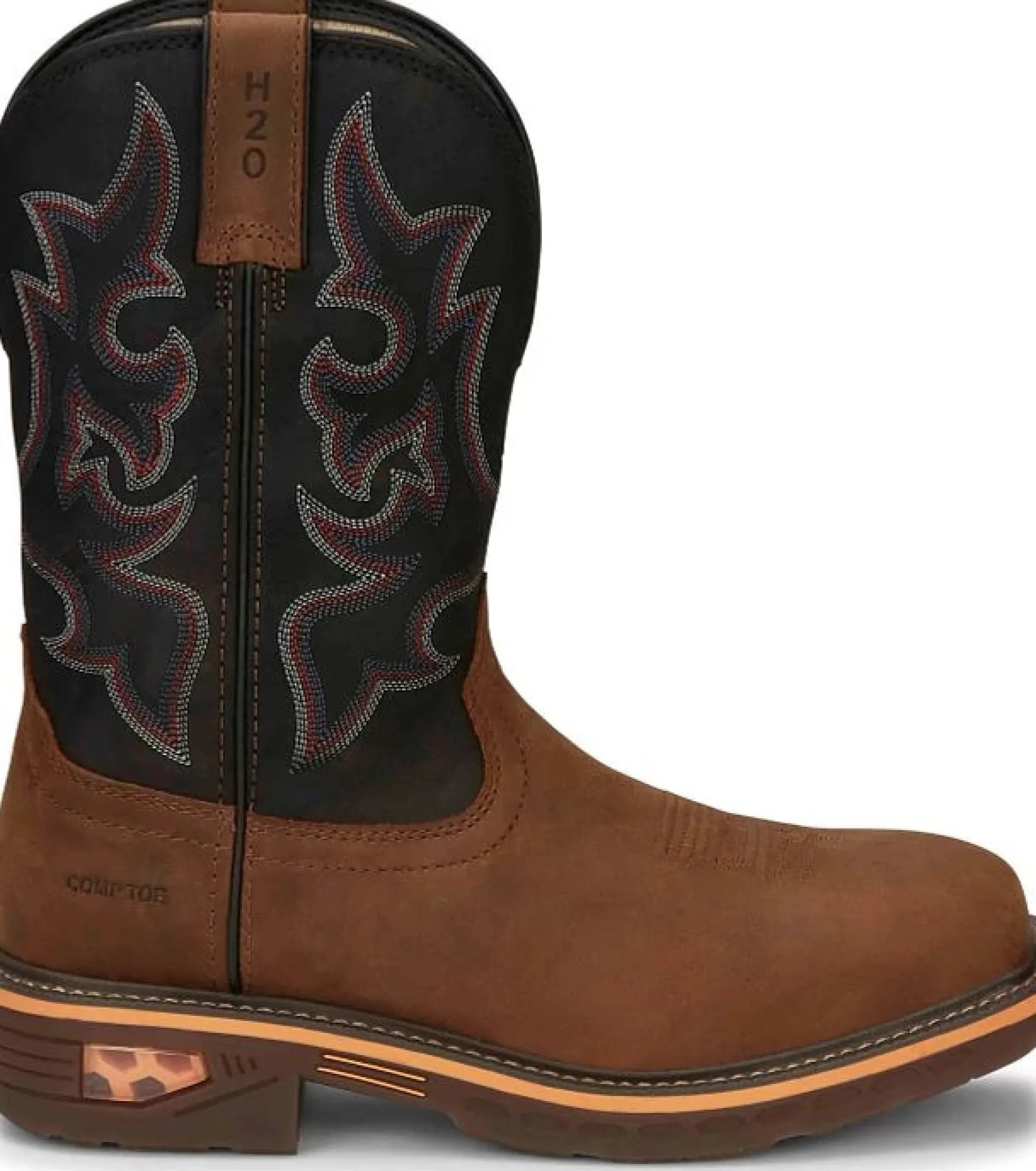 Justin Boots Resistor 11" Waterproof Nano Comp Toe Rustic Outlet
