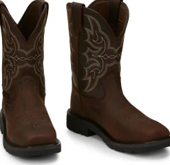 Justin Boots Ricochet 10" Waterproof Comp Toe Walnut Hot
