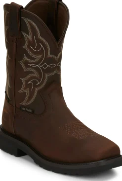 Justin Boots Ricochet 10" Waterproof Comp Toe Walnut Hot