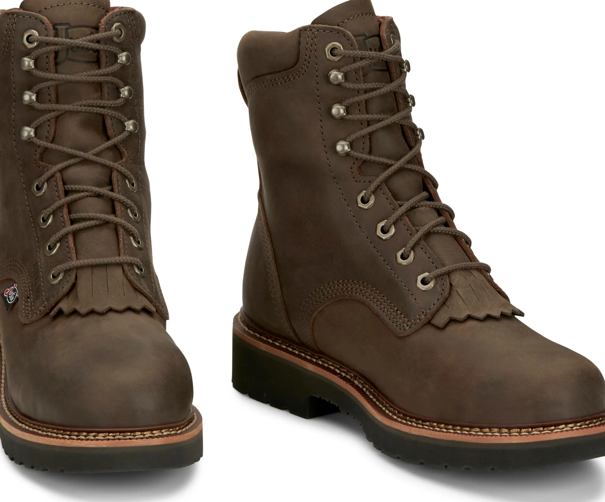 Justin Boots Rivot 8" Waterproof Steel Toe Hickory Brown Discount