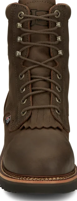 Justin Boots Rivot 8" Waterproof Steel Toe Hickory Brown Discount