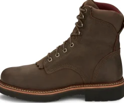 Justin Boots Rivot 8" Waterproof Steel Toe Hickory Brown Discount