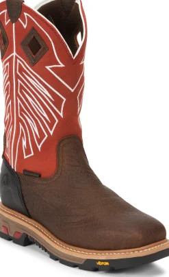 Justin Boots Roughneck 12" Waterproof Steel Toe Walnut Online