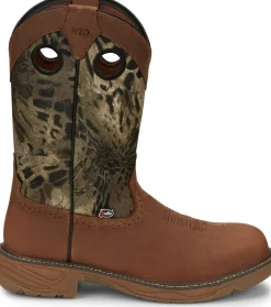 Justin Boots Rush 11" Camo Waterproof Work Boot Barley Woodlands Outlet