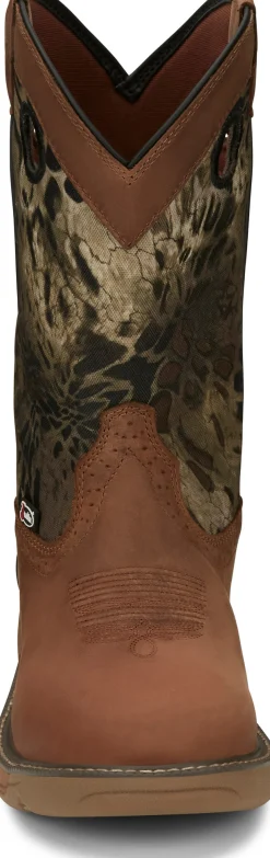 Justin Boots Rush 11" Camo Waterproof Work Boot Barley Woodlands Outlet