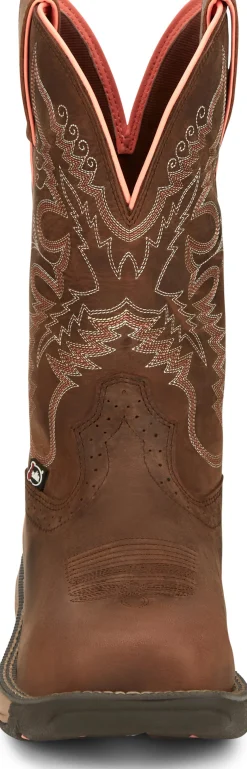 Justin Boots Rush 11" Composite Toe Waterproof Work Boot Rural Chocolate Clearance
