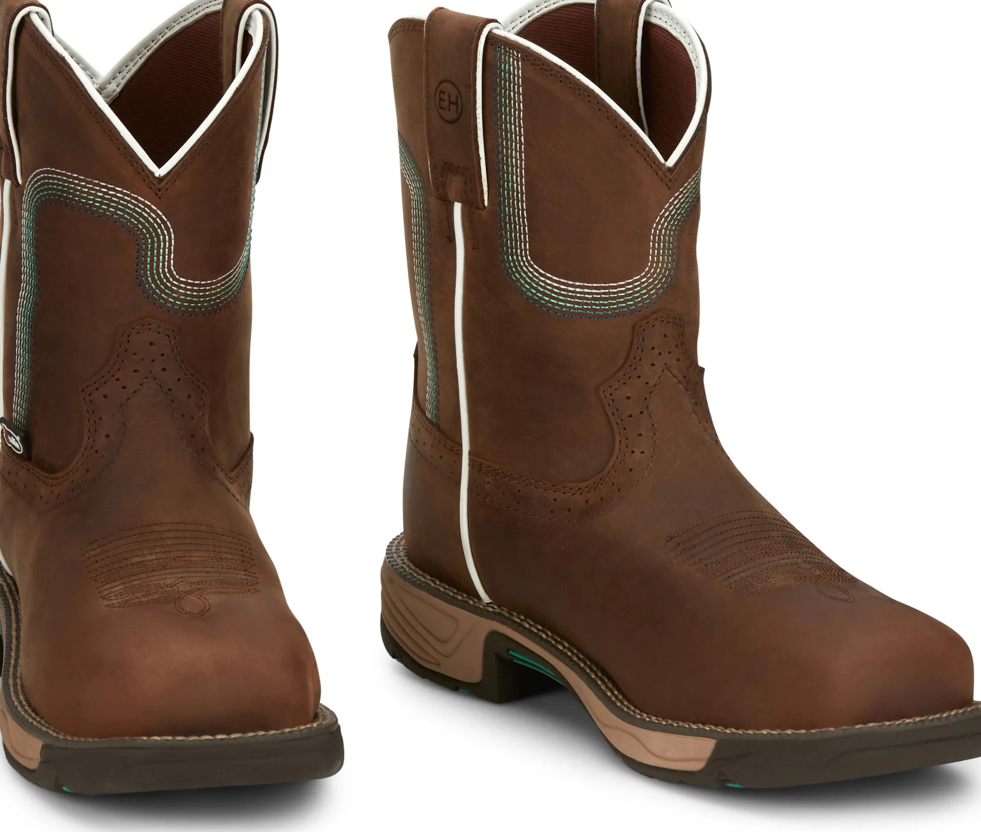 Justin Boots Rush 8" Composite Toe Waterproof Work Boot Pine Chocolate Outlet