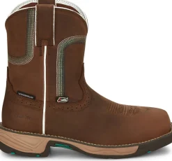 Justin Boots Rush 8" Composite Toe Waterproof Work Boot Pine Chocolate Outlet