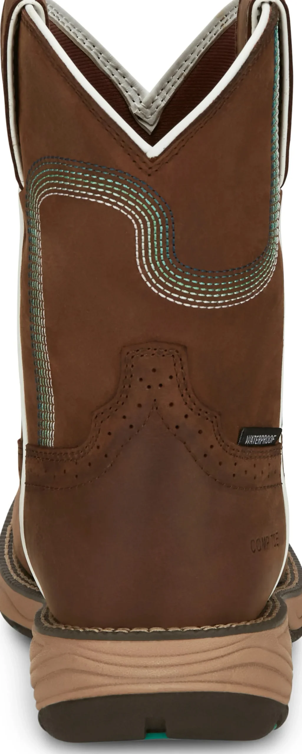 Justin Boots Rush 8" Composite Toe Waterproof Work Boot Pine Chocolate Outlet
