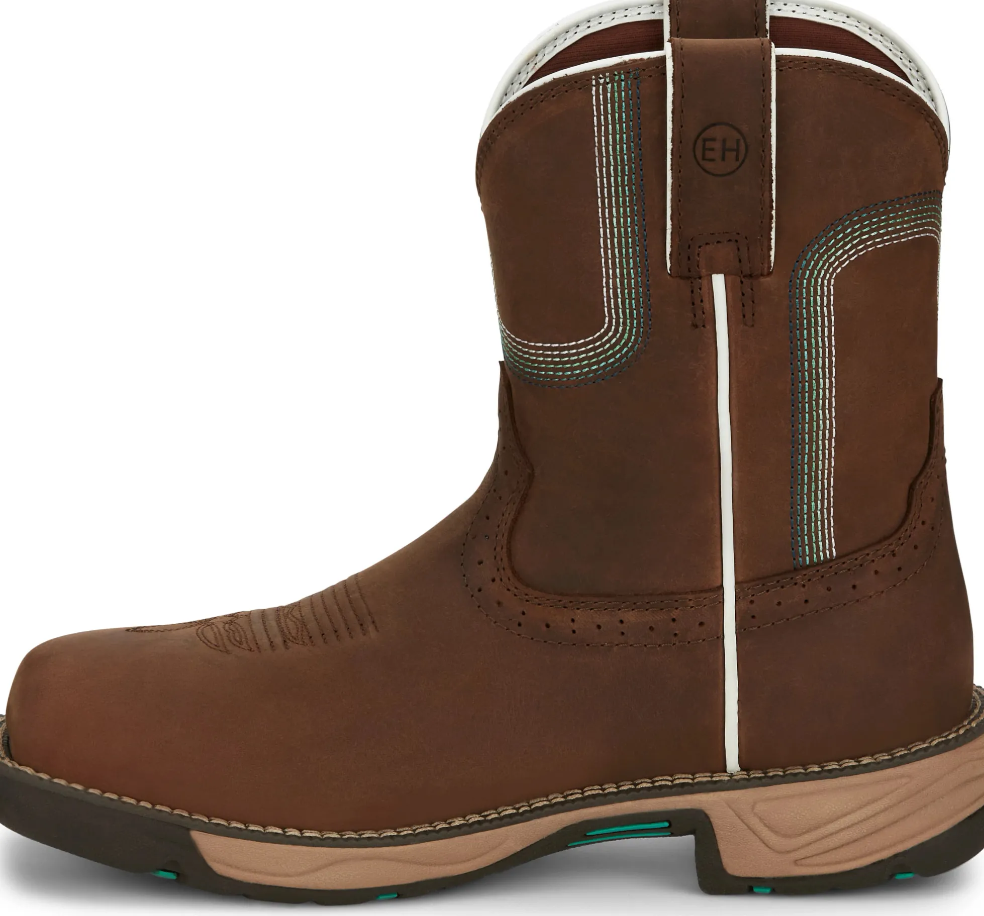 Justin Boots Rush 8" Composite Toe Waterproof Work Boot Pine Chocolate Outlet