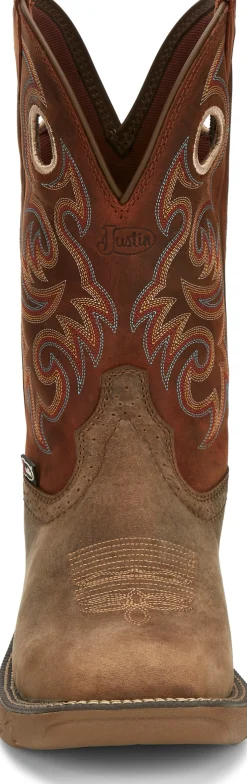 Justin Boots Rush 11" Waterproof Comp Toe Peanut Tan