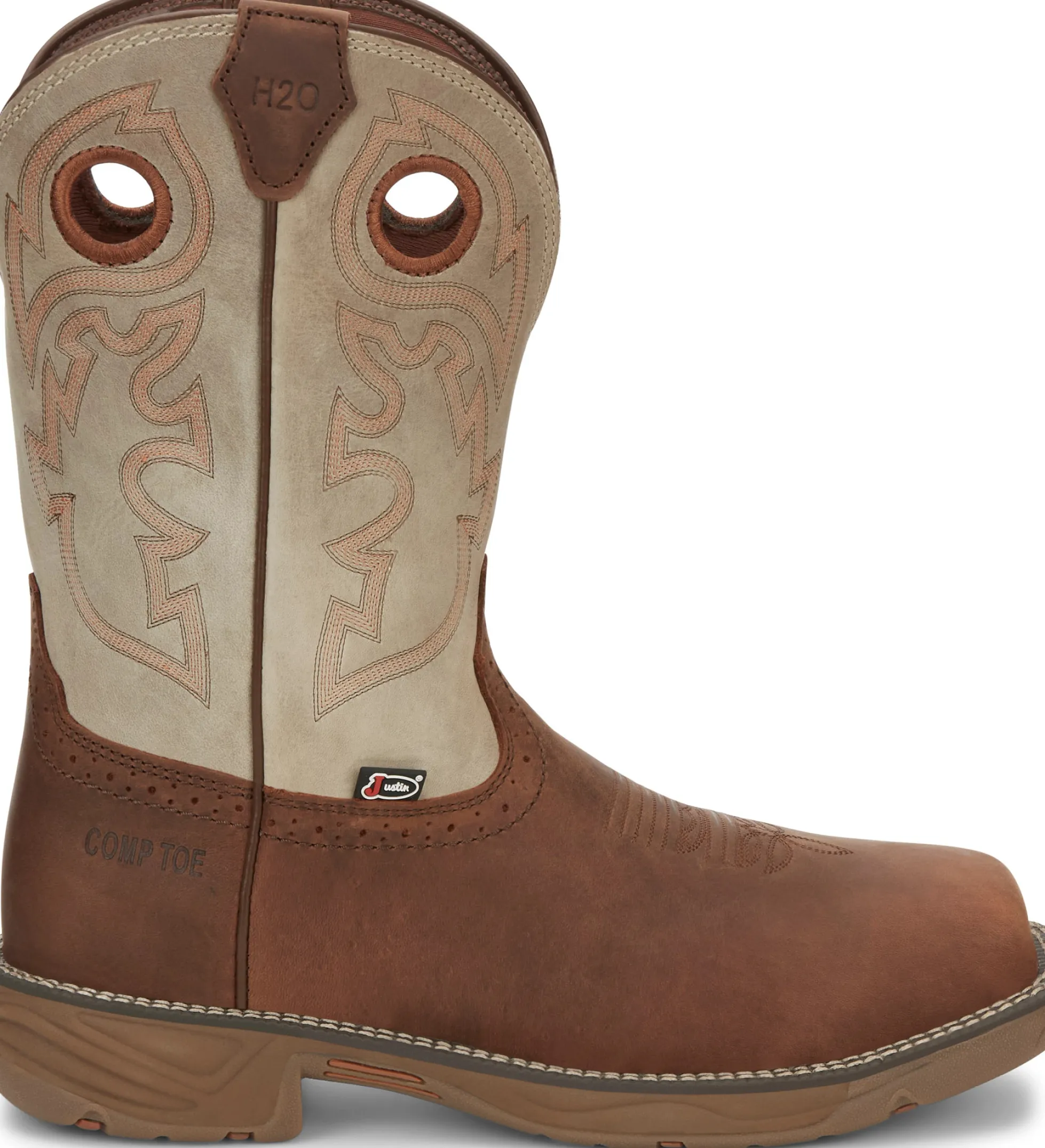 Justin Boots Rush 11" Waterproof Nano Comp Toe Rust Discount