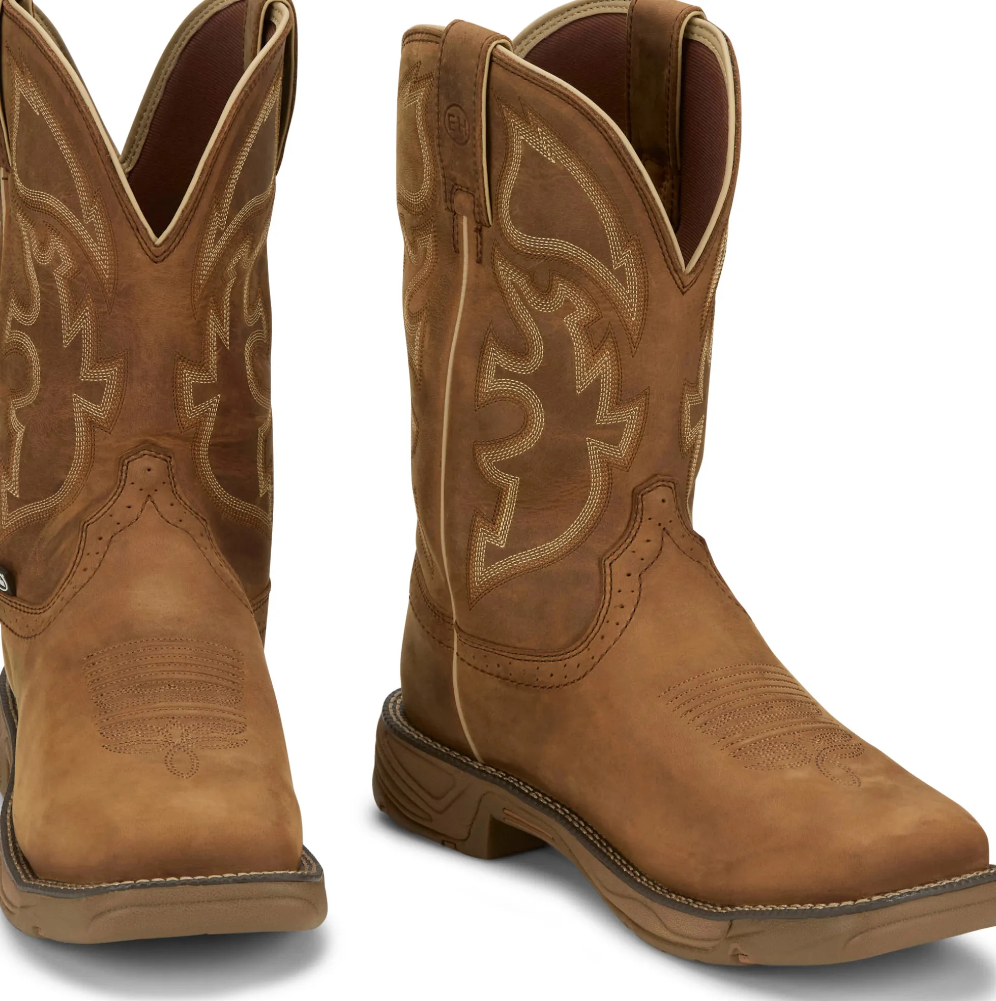Justin Boots Rush 11" Waterproof Steel Toe Saddle Best