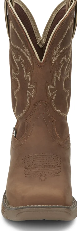 Justin Boots Rush 11" Waterproof Steel Toe Saddle New