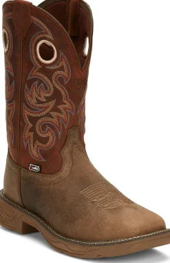 Justin Boots Rush 11" Western Work Peanut Tan Sale