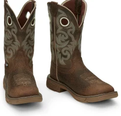Justin Boots Rush 11" Western Work Mocha Brown