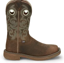 Justin Boots Rush 11" Western Work Mocha Brown