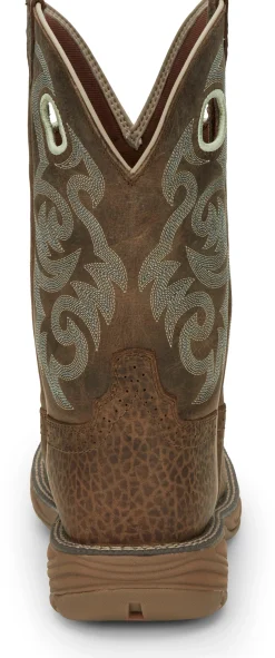 Justin Boots Rush 11" Western Work Mocha Brown