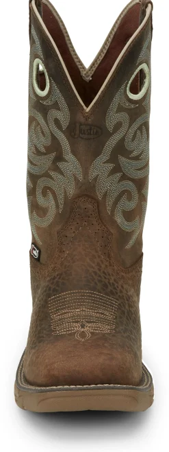 Justin Boots Rush 11" Western Work Mocha Brown