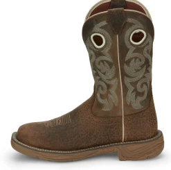 Justin Boots Rush 11" Western Work Mocha Brown