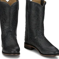 Justin Boots Stinson 10" Smooth Ostrich Roper Grey Vale Discount