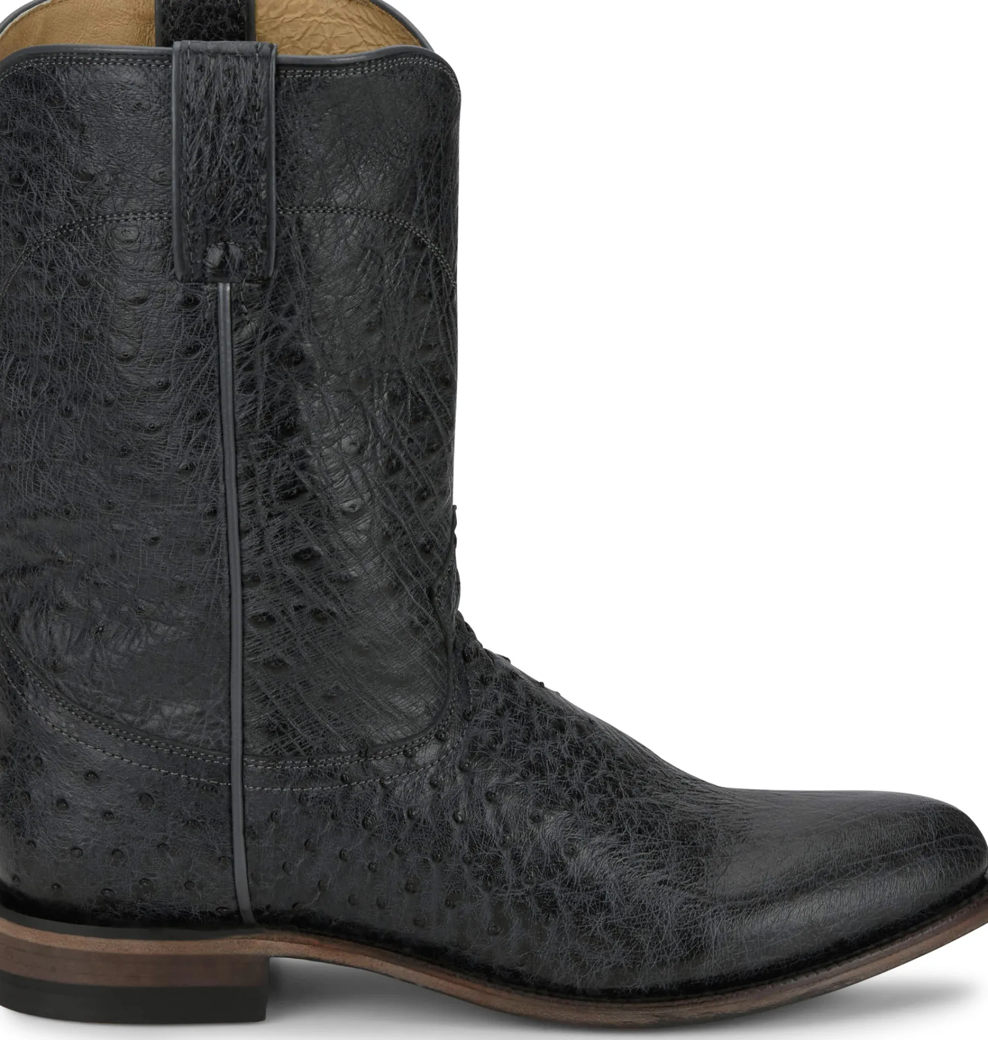 Justin Boots Stinson 10" Smooth Ostrich Roper Grey Vale Discount