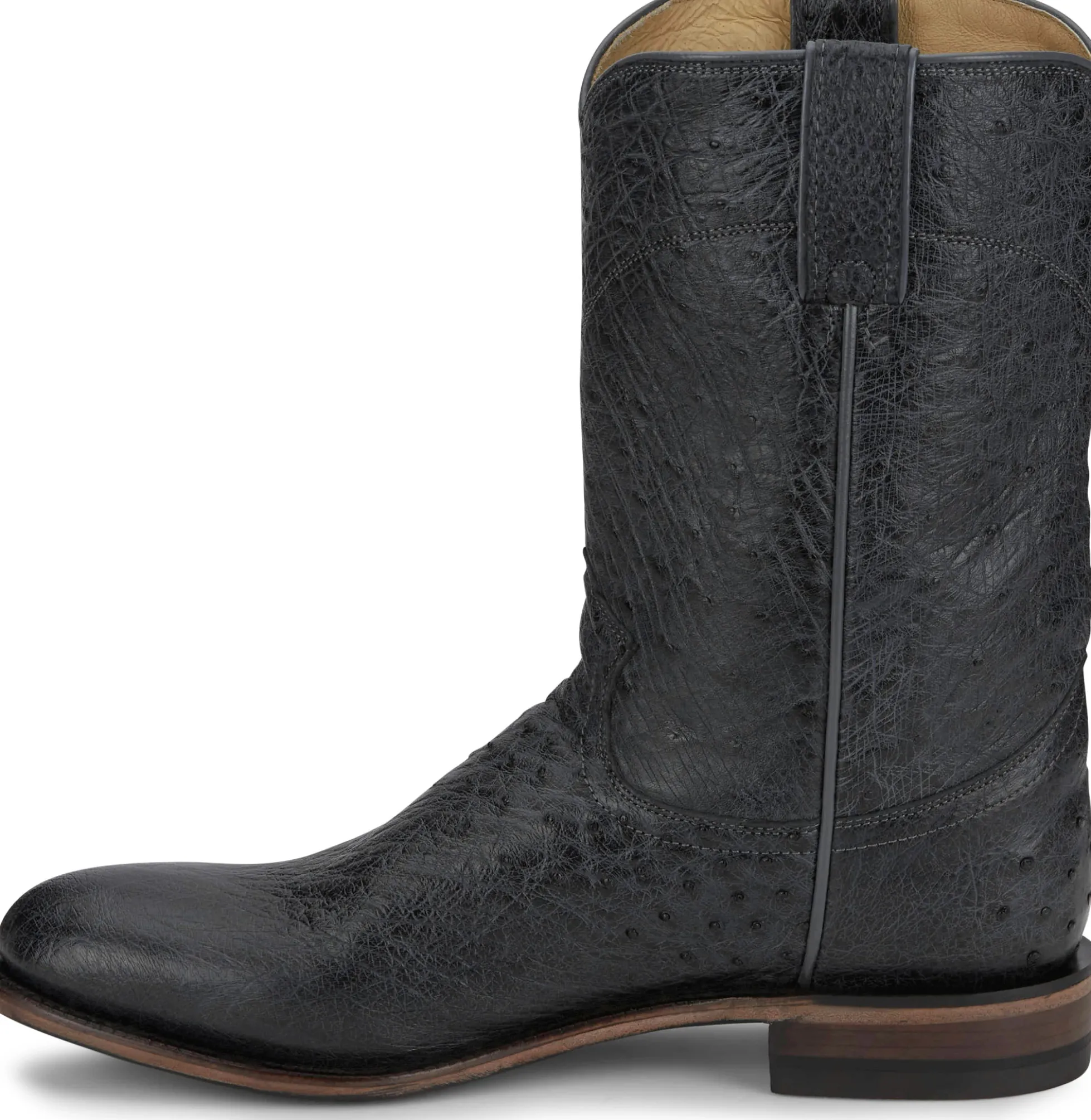 Justin Boots Stinson 10" Smooth Ostrich Roper Grey Vale Discount