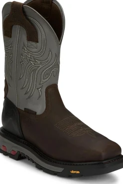 Justin Boots Tanker 11" Steel Toe Work Boot Timber Brown New