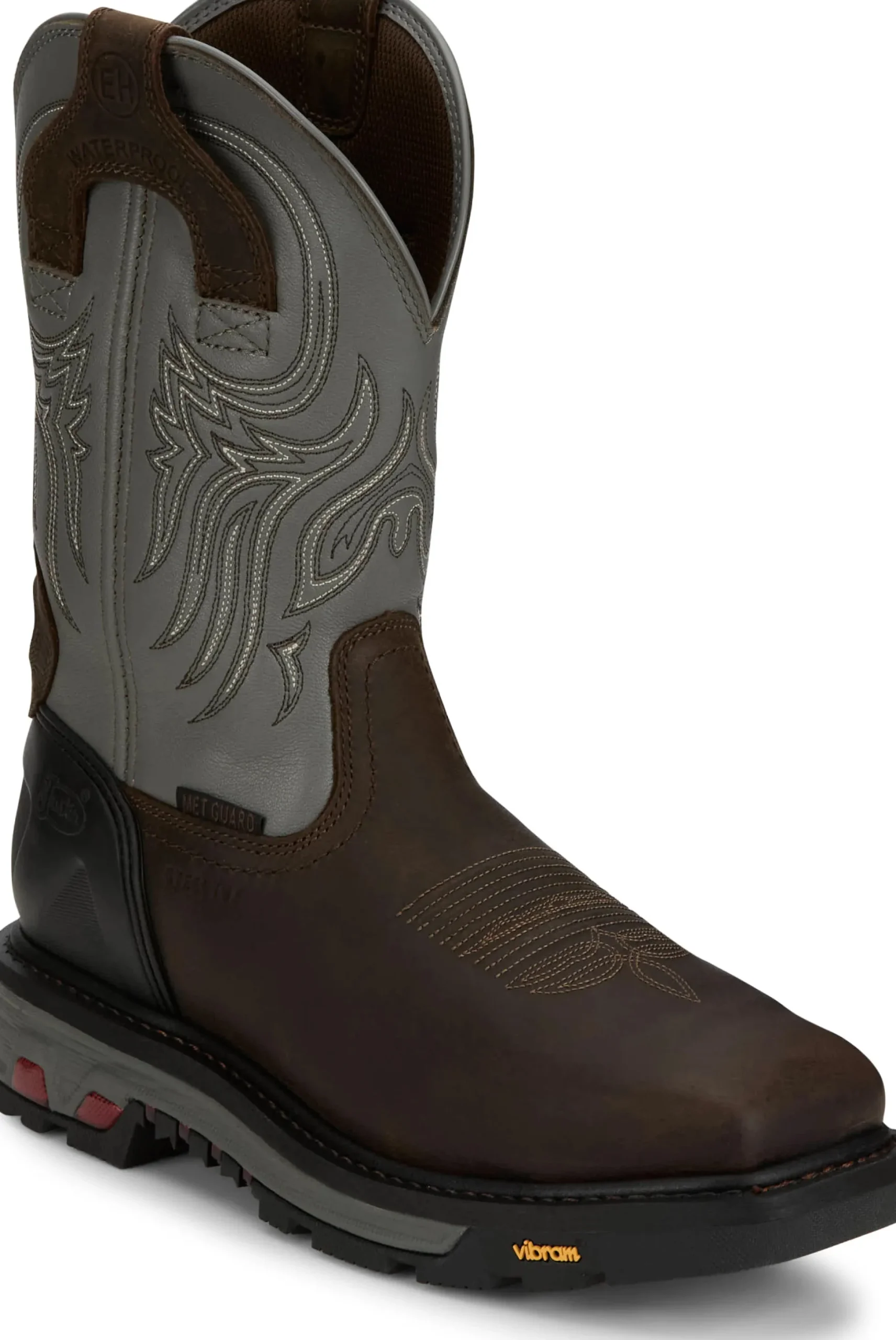 Justin Boots Tanker 11" Steel Toe Work Boot Timber Brown New