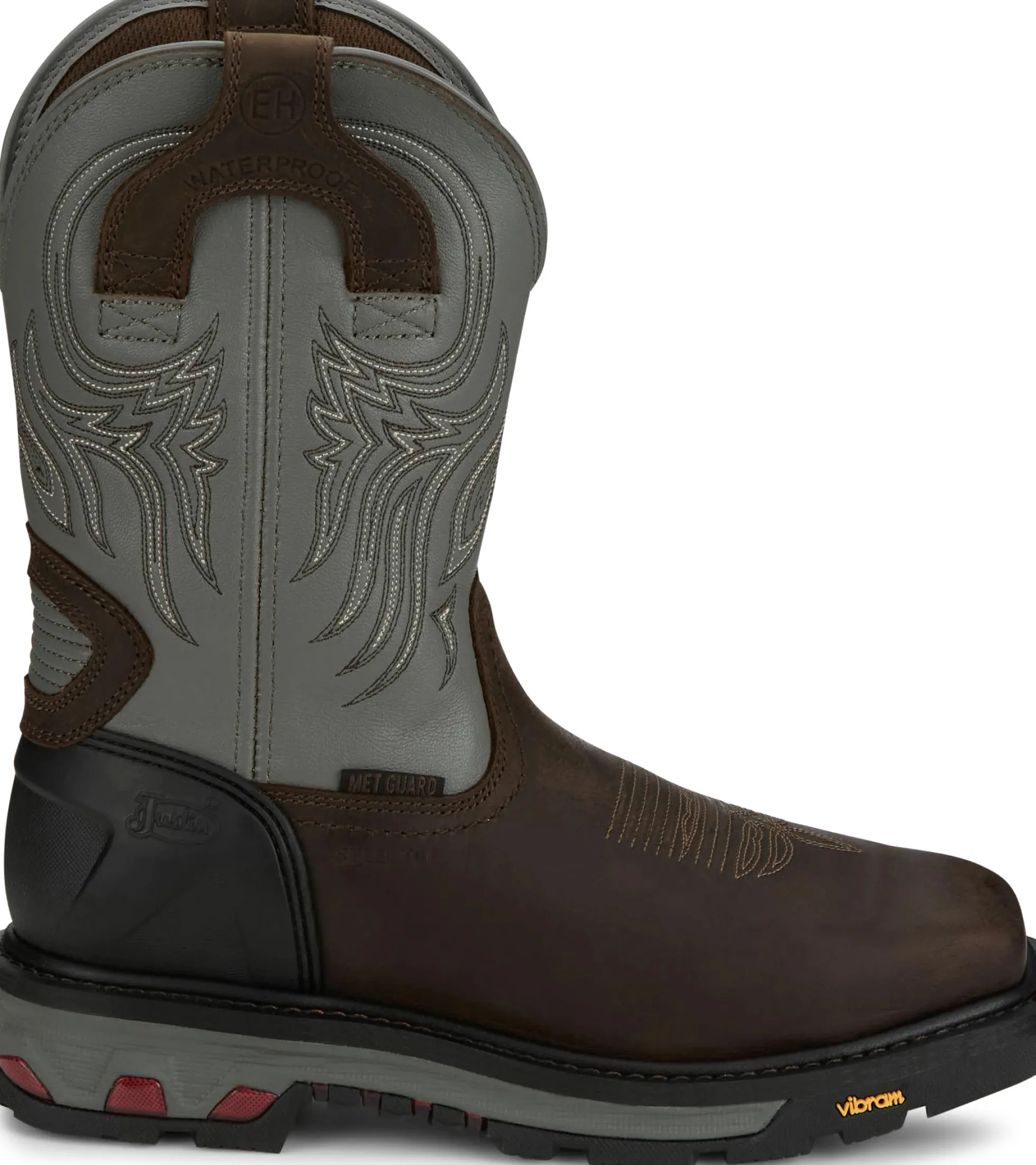 Justin Boots Tanker 11" Steel Toe Work Boot Timber Brown New