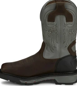Justin Boots Tanker 11" Steel Toe Work Boot Timber Brown New