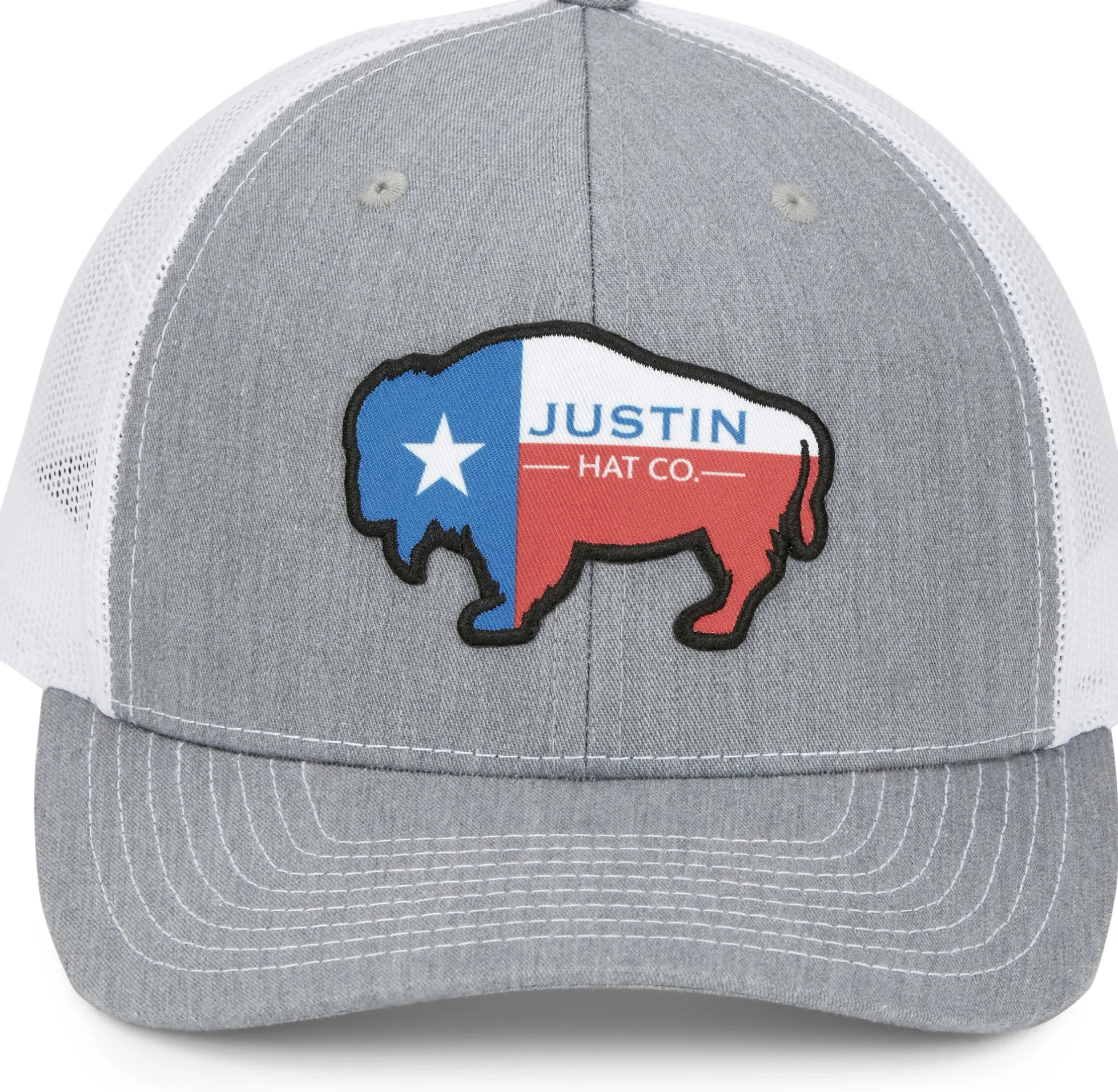 Justin Boots Texas Buffalo Cap Grey New