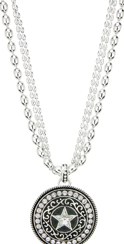 Justin Boots Texas Star Necklace Silver New