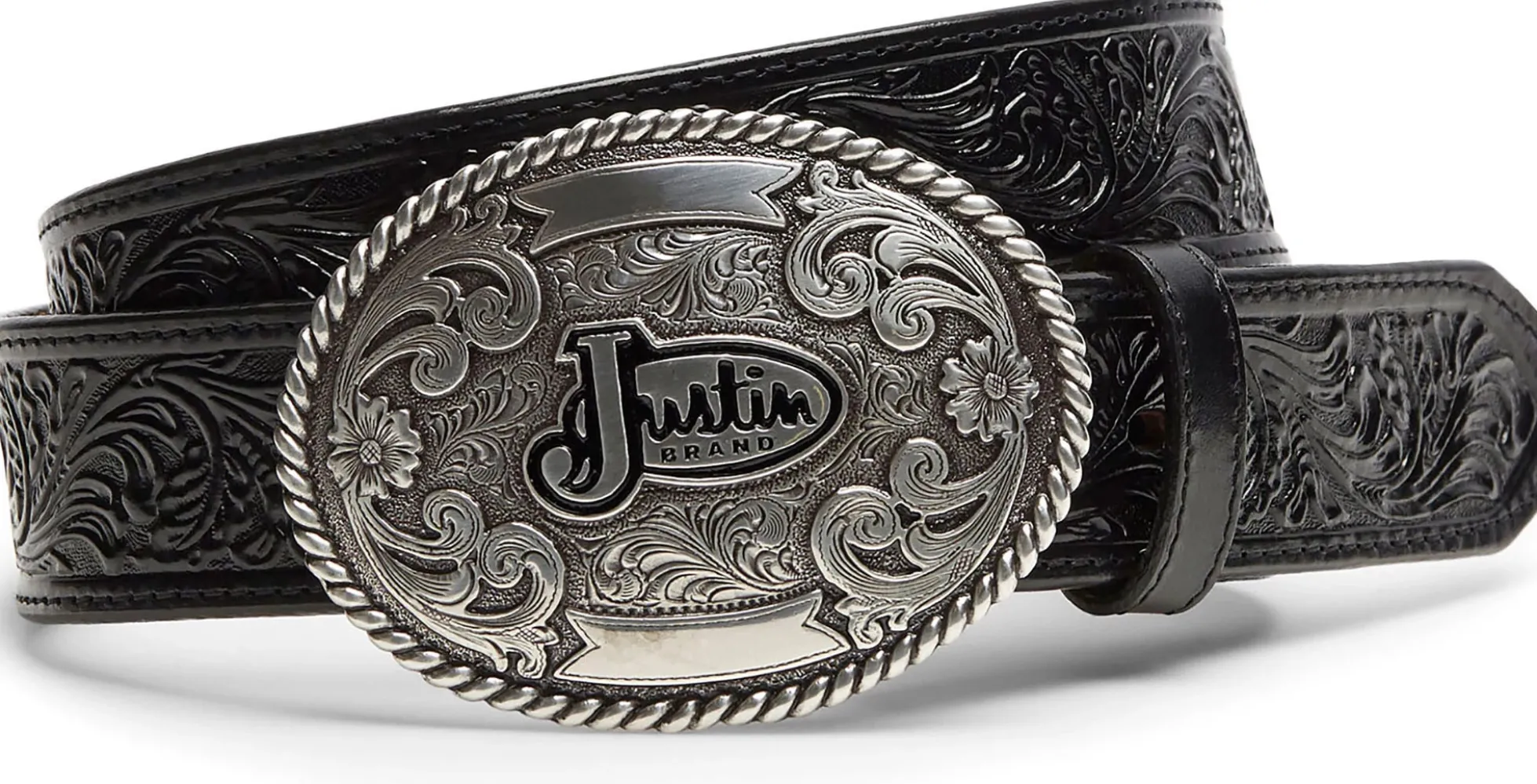 Justin Boots Trophy Belt Black Discount