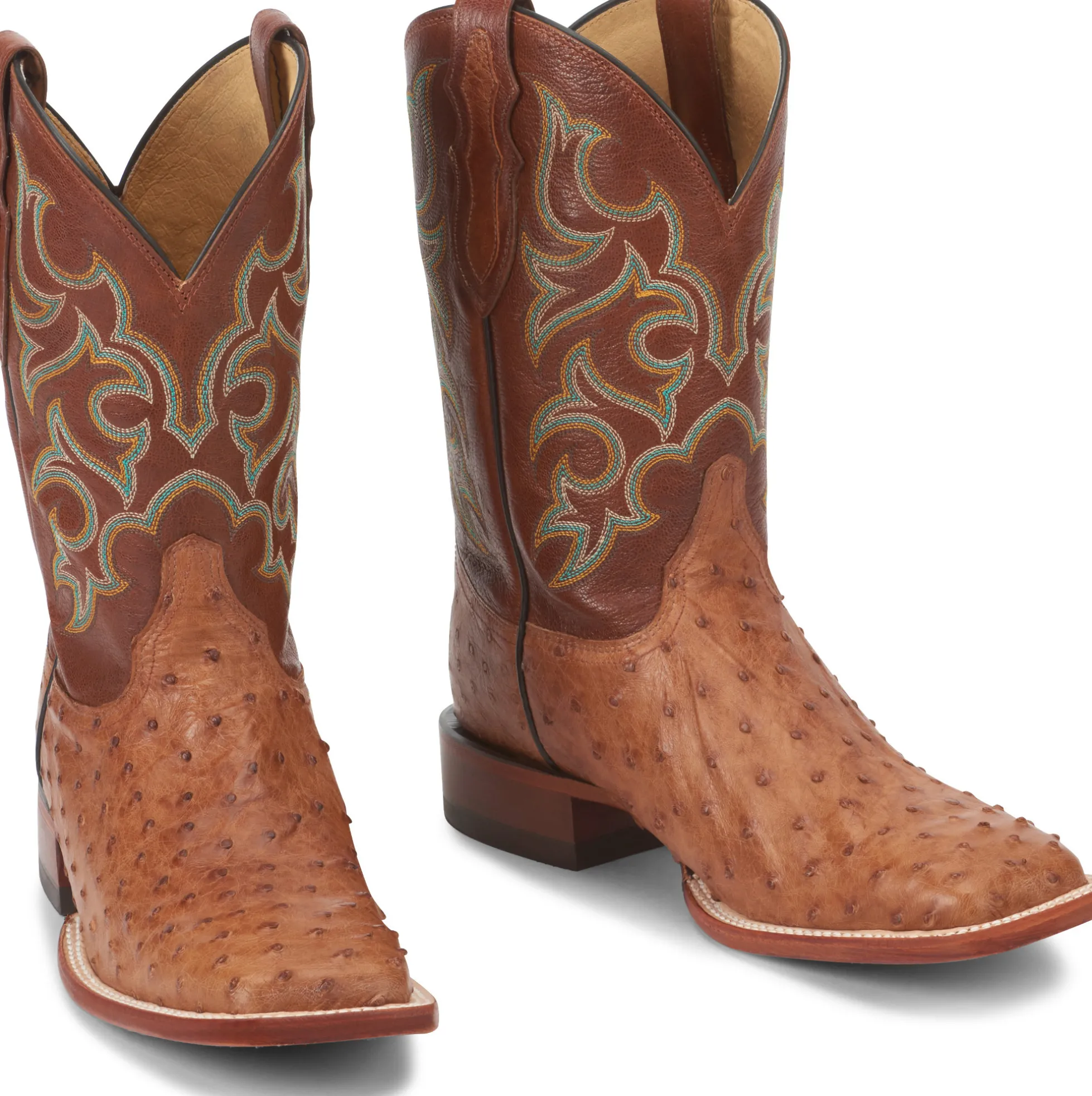 Justin Boots Truman 11" Full Quill Ostrich Cognac Discount