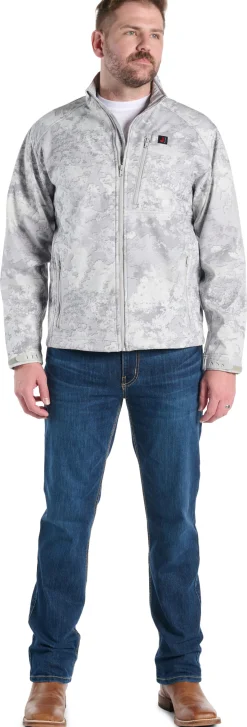 Justin Boots Weather Resisting Jacket Snow Camo New