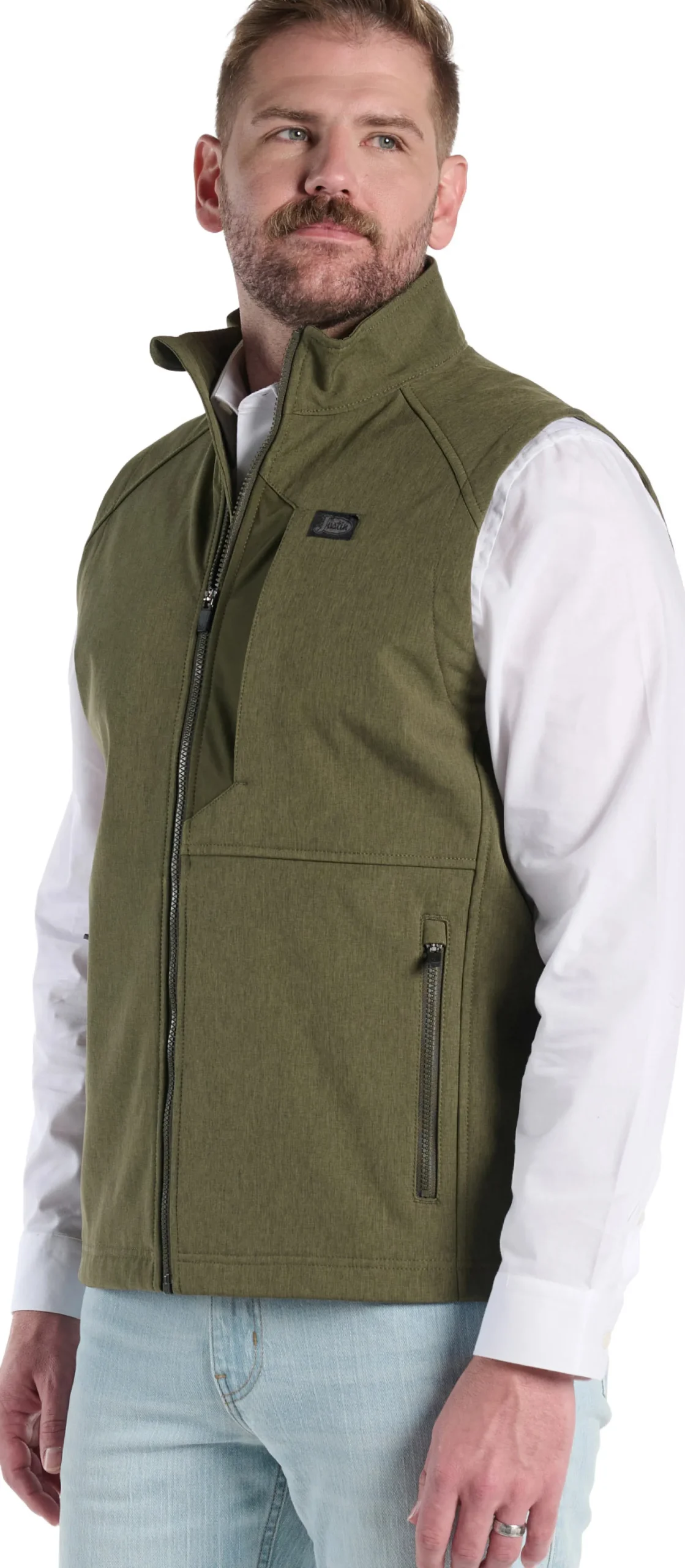 Justin Boots Weather Resisting Vest Olive Heather Outlet